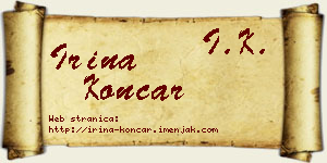 Irina Končar vizit kartica